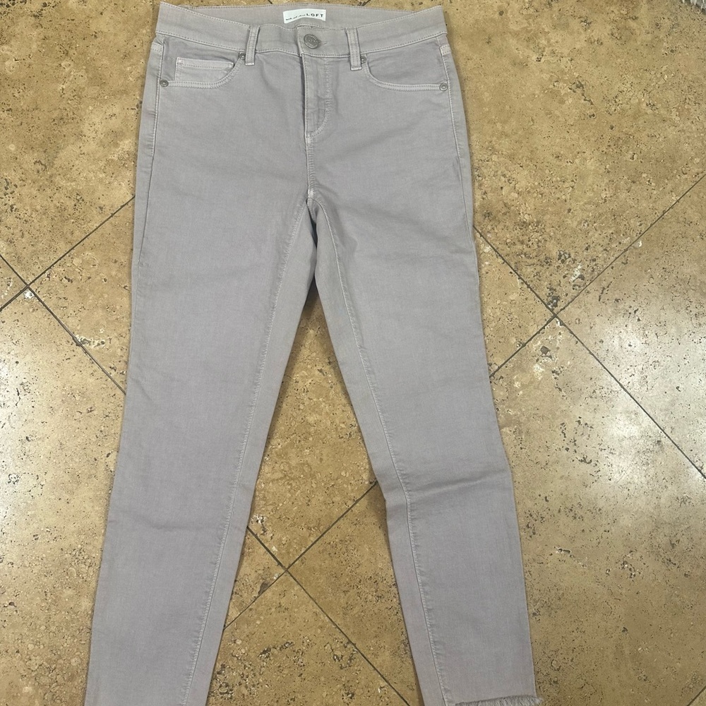 Loft Women's Gray Fray Bottom Jeans